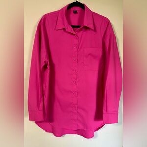 SHEIN Oversized Button Down Shirt Flamingo Pink Size M